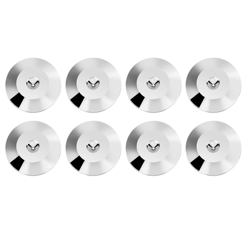 ZERONE 8 Pcs 25 x 4mm Universal Copper Speaker Spikes Pads Speaker Shock Base Pad Isolation Stand Feet Cone Base Mats Floor Disc(Silver) - Image 1
